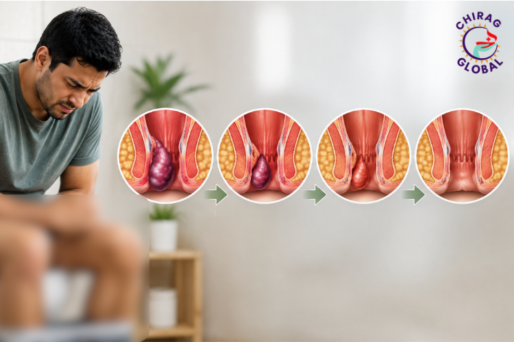 Hemorrhoid healing stages